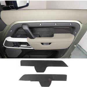 PIUGILH Front Door Inner Armrest Panel Cover Trim Compatible with Land Rover Defender 90 110 130 2020-2024 Accessories, Soft Carbon Fiber Decorative Cover Trim, 2Pcs