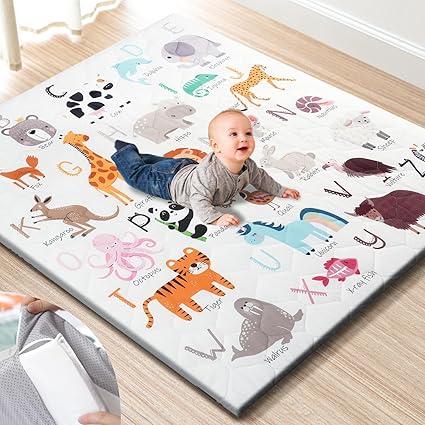 Premium Foam Baby Play Mat 50" x 50" – Removable & Machine Washable Cover, Extra Thick Padding Playpen Mat, Non-Slip Crawling Mat, Easy to Clean for Infants, Toddlers & Babies