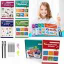 2 x Magic Grooved Writing Practice Books for Kids with Disappearing Ink Pens Grips, Reusable Handwriting Workbooks 6 Pcs, Letter Tracing Copybook for Kindergarten Ages 3-8