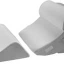 VEVOR Wedge Pillow for Sleeping, 4 Pcs Adjustable Orthopedic Bed Wedge Set, Support Leg Neck Shoulder, Post Surgery Pillow for Back Pain, Acid Reflux, Snoring Relief, Sitting up in Bed, White/Grey (4PCS-Half moon pillow-Air layer)