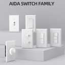 AIDA Matte White Single Pole Decorator Light Switch, 15Amp, 120/277V, Decorative Paddle Rocker Switch Replacement, Electrical Wall Switch,Residential/Commercial Grade, UL/CUL (20 Pack)