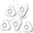 5 Pack Water Leak Detectors for Home, Stechro 4 Levels Adjustable Audio 0-120dB Water Sensor Alarm Leak Detector with Leak and Drip Alert, IP66 Water Leak Sensor for Basements Kitchen Sink Laundry (White)