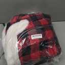 PAVILIA Black and Red Buffalo Plaid Sherpa Throw Blanket for Couch Twin, Soft Fuzzy Flannel Blanket for Bed, Plush Checkered Fleece Blanket and Throws, Warm Thick Winter Blanket Gift, 60x80