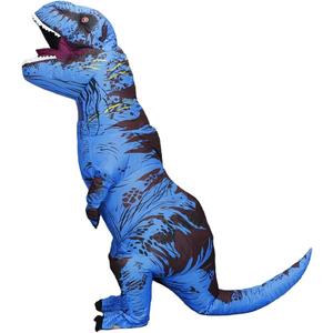Inflatable Dinosaur Costume Adult Trex Costume Adult Blow up T-Rex Costume Halloween Costumes for Women (02-blue)