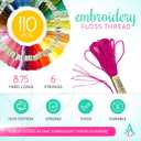 Athenas Elements Embroidery Floss | Rainbow Thread for Embroidery, Cross Stitch Thread, Crafting Arts Embroidery Strings Bulk (110)
