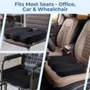 5 STARS UNITED Seat Cushion - Memory Foam Chair Cushion for Tailbone Pain Relief - Ergonomic Support for Coccyx, Sciatica & Butt - Office, Desk & Gaming Chair, Car Seat, Wheelchair, Airplane, L Gray