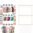 Munzong Headband Holder,Beige Bow Organizer for Baby Girls, Nursery Wall Hanging Clip Storage w/ 30 Hooks, Hair Accessories Organizer Rack Shelf for Toddler Kids Room Decor 15x20inch