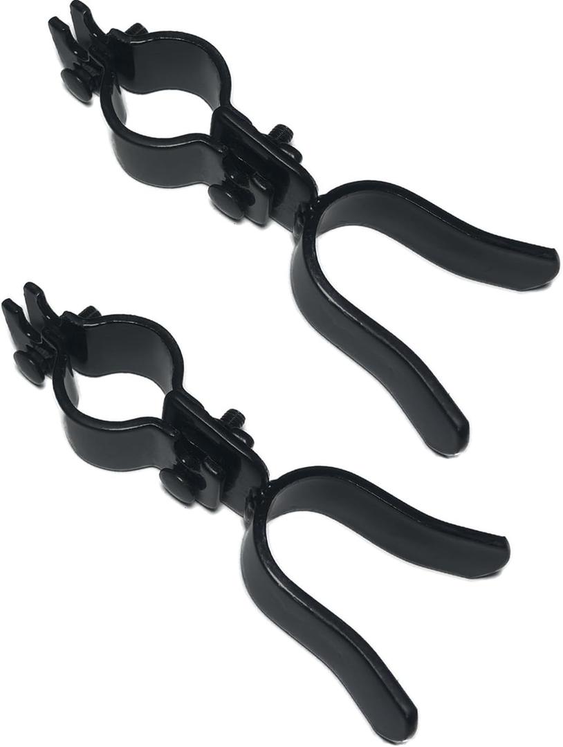 [Pack of 2] 1-3/8" x 1-5/8" Gate Fork Latch, Black Coated Fence Latch Lock, Chain Link Fence Gate Latch with Padlock Hole, Bolts & Nuts Included