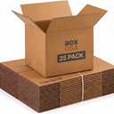 Partners Brand P121212 Corrugated Boxes, 12"L x 12"W x 12"H, Kraft (Pack of 25)