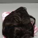 Caramel Black Brown Short Wavy Synthetic Wig Bob Style Realistic Natural Lace Hairline High Temperature Resistant Fiber Wigs for Women Should Length Middle Part Everyday Style 14 Inch