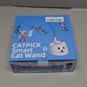 Interactive Cat Toys for Indoor Cats: Upgraded 360 Automatic Spin Flying Bird Feather Wand with Silicone Protected Rod Safe Play, Strong 8cm Suction Cup, USB-Rechargeable for Bored Kittens and Adult (White)