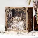 OurWarm Wedding Card Box with Window, Brown Wooden Box Wedding Decorations for Reception, Money Index Card Box for Weddings Bridal Shower Rustic Weddings Decor Party Decorations