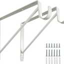 2 Pack Heavy Duty Closet Shelf and Rod Brackets,Shelf Brackets Clothes,Closet Shelves Bracket with Rod Shelving Support,with Screws White
