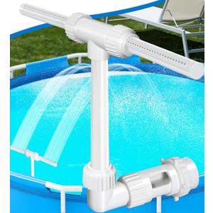 Pool Fountain for Above and In-Ground Pools, Adjustable Dual Spray Pool Waterfall Sprinkler, High-Pressure Pool Spray Fountain, Above Ground Pool Cooler