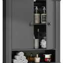 Bathroom Wall Cabinet, Over The Toilet Storage With Adjustable Shelf
| Wall Mount Hanging Cabinet,2 Magnetic Doors,Middle Grey Finish,Open storage area,Use for Bathroom,Kitchen,Laundry Room