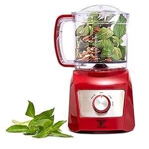 Moss & Stone 3 Cup Mini Food Processor, Strong Vegetable Chopper for Dicing, Chopping, Mincing, & Puree 300 Watts Mini Chopper With 2 Speeds, Perfect Baby Food Processor Red