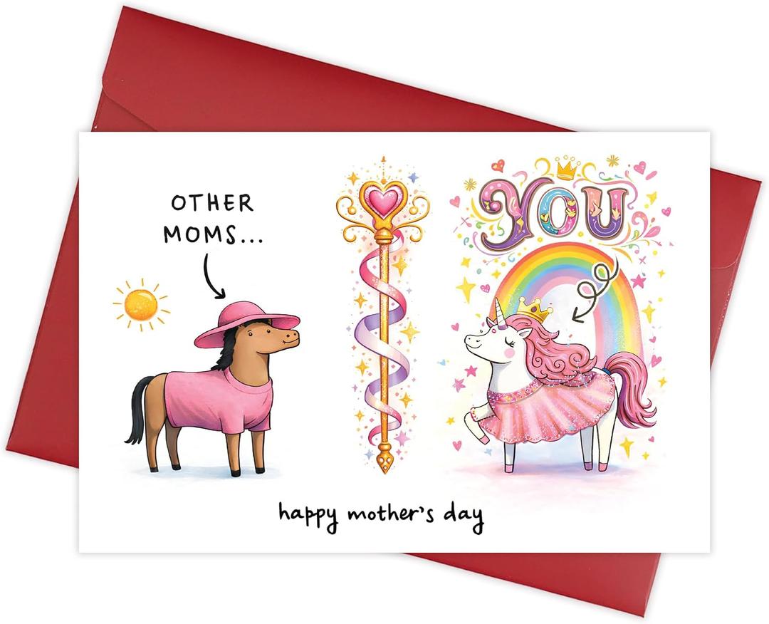 2 x Happy Mothers Day Card, Best Mom Ever Gifts, Mothers Day Card for Mom, Birthday Cards for Women, Mom Day Gift Ideas, Cute Funny Animal Design Gift from Daughter Son Husband Keepsake Love Present