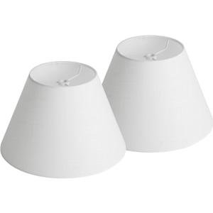 White Lamp Shades for Table Lamps, Replacement Lampshades for Table Lamps, 5 .1" Top 9.8" Bottom 6.3" High, Rustic Lamp Shade Replacement Modern Bell Shade, Hand Crafted Lamp Cover (2pcs)