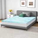 Airdown Mattress Topper, 3 Inch Gel Infused Memory Foam Mattress Topper, Queen Blue