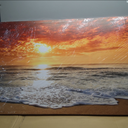 Muolunna S04650 Canvas Prints Wall Art Sunset Ocean Beach Pictures Photo Paintings for Living Room Bedroom Home Decorations Stretched and Framed Ready to Hang Seascape Waves Artwork 20x40inch