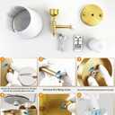 Adetu Battery Operated Wall Sconces Set of Two, Gold Rechargeable Wall Lights with 10000mAh RGB Rechargeable Magnetic Bulb, Battery Wall Sconce with Remote Control for Bedroom Decor