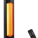 1500W Electric Patio Heater, 36inch Infrared Heater with Remote, IPX5 Waterproof Infrared Tower Space Heater, 2 Heat Levels, 12H Timers, Tip-Over & Overheat Protection for Garage, Indoor, Home