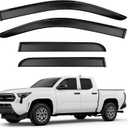 Tape-On Rain Guards for Tacoma 2024 2025, Side Window Deflectors Window Visor Rain Guards Vent Guard Shade Deflectors Compatible with Toyota Tacoma Accessories 2024 2025 (Smoked)