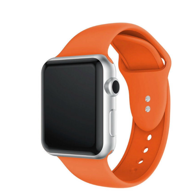 WITHit Active Silicone Keeperless Band for Apple Watch 42/44/45mm & Ultra 49mm, Orange