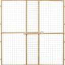 MidWest Homes for Pets Wire Mesh Pet Safety Gate, Pressure Mounted Dog Gate Measures 44 Inches Tall & Expands to 29-50 Inches Wide, Natural Wood & White Powder Coated Wire Mesh (Large)