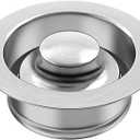 Stainless Steel Sink Flange and Stopper - Universal 3-1/2 Inch Drain Fit for Garbage Disposal Replacement Accessories (Brushed)