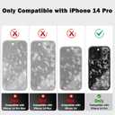 Genuine Forged Carbon Fiber Case for iPhone 14 Pro, Military Grade Drop Protection, Shockproof Phone Cover with Aluminum Alloy Buttons and Camera Frame - Glossy Black