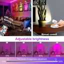 RGB Spotlight with Remote Control Set of 2, 16 Colors Changing Lights and 10 Brightness Levels Adjustable 180 Rotation 4 Flash Modes Dimmable Timer Function Battery Powered for Home