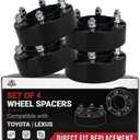 AA Ignition Wheel Spacers Set of 4 6x5.5 6x139.7mm M12x.15 2 inch 50mm - Compatible with Lexus, Toyota - GX460, GX470, 4Runner, FJ Cruiser, Land Cruiser, Sequoia - Wheel Spacer Kit - 1982-2021
