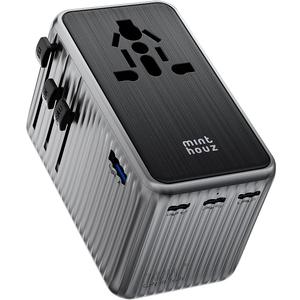 Minthouz Universal Travel Adapter, International 140W Power Adapter GaN PD Fast Charger with 3 USB-C PD & 1 USB-A Port, All-in-One Portable AC Worldwide Power Converter Plug for USA EU UK AUS and More
