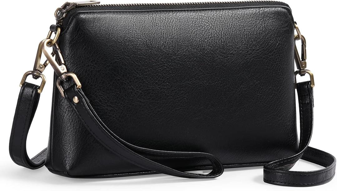 GAEKEAO Crossbody Bags for Women RFID Blocking Leather Cross Body Bag Purses Women's Crossbody Handbags (Type1 Black)