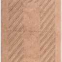 Knightsbridge Diagonal Racetrack 100% Cotton Reversible Bath Rug 20 X 30 Natural