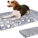 VANKEAN Dog Crate Mat - Reversible Cool & Warm Stylish Bed, Waterproof & Machine Washable, Supports Small to XXL Dogs, Grey (L(36 x 24 x 3"))