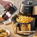 (2-Piece) Olive Oil Dispenser and Oil Sprayer for Cooking with Labels, 16oz/470ml Glass Oil Bottle Coated Brown, 2 in 1 Olive Oil Dispenser Bottle for Kitchen, Oil Mister for Air Fryer, Salad, Frying