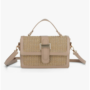 OWGSEE Straw Crossbody Bags for Women Summer Straw Clutch Bag Woven Beach Purse Vacation Handbags (A Khaki)