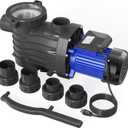Pool Pump In/Above Ground, 2 HP, 5389GPH, 115V, Powerful Energy Saving Swimming Pool Pump with 1.5" & 2.0'' Inlet/Outlet & Strainer Basket. (2HP+115V)
