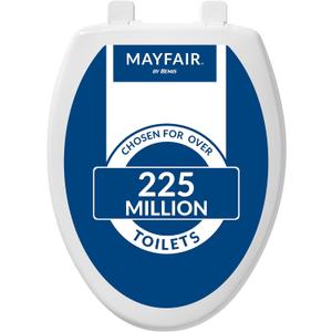 Mayfair Caswell Modern Slow Close Toilet Seat, Durable Plastic, Elongated, White