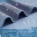 Marchpower Cooling Blanket Queen Size For Hot Sleepers, Arc-Chill Cooling Blanket with Double-Sided Design, Japanese Cooling Fiber Absorbs Body Heat, Lightweight Soft Cold Blankets For Sleeping Summer (Queen 79" X 86", Blue)