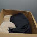 Amazon Basics Donut Pet Bolster Faux Fur Bed for Dog, Beige, 45" x 45"