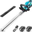 SEESII 20V Hedge Trimmer Cordless: 20" Electric Bush Trimmer - Dual 4.0Ah Batteries, Dual-Action Blade, 0.71" Blade Gap, Rotatable Handle, Lightweight Handheld Grass Shrub Clipper for Garden Yard