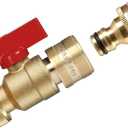 GORILLA EASY CONNECT Garden Hose Quick Connect Fittings with Ball Valve.  Inch GHT Solid Brass.