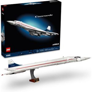 LEGO Icons Concorde Model Aircraft, Gift for Adults, Build a Replica Model of the Worlds Most Famous Supersonic Commercial Passenger Plane with Authentic Details and Functional Pieces, 10318
