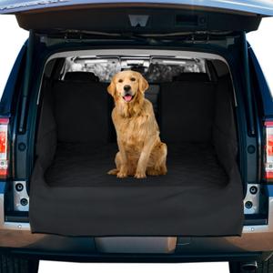 Frontpet Cargo Cover for Dogs, Water Resistant Pet Cargo Liner Dog Seat Cover Mat for SUVs Sedans Vans with Bumper Flap Protector, Non-Slip, Backseat Cover, Trunk Liner Universal Fit (Large/ Black)