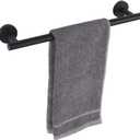 TocTen Bath Towel Bar - Thicken SUS304 Stainless Steel Bathroom Towel Holder, Towel Rod for Bathroom Heavy Duty Wall Mounted Towel Rack Hanger (18IN, Matte Black)