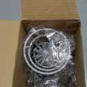 Leinuosen 5 Pcs Glitter Starburst Christmas Ornaments Include 4 Pcs 8'' Exploding Star Hanging Tree Ornament with a Large 13.7'' Starburst Christmas Tree Topper Xmas Holiday Tabletop Decor(Silver)