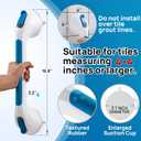 Grab Bars for Shower,Suction Shower Handles,2 Pack,16.8",Blue | stable safety grip for seniors,elderly,bathtubs&toilet,heavy duty drill-free waterproof removable,handrails,easy install